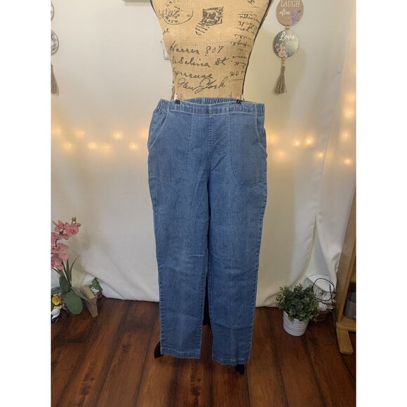 (B-59)‎ stretch panst demin women crof&barrow medium average - Picture 1 of 7